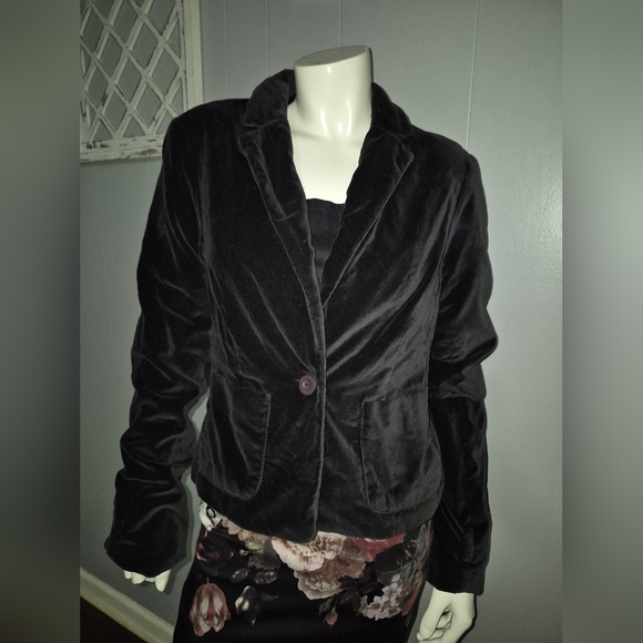 Ben Sherman Black Velvet Blazer Women's Size Large - Picture 1 of 5